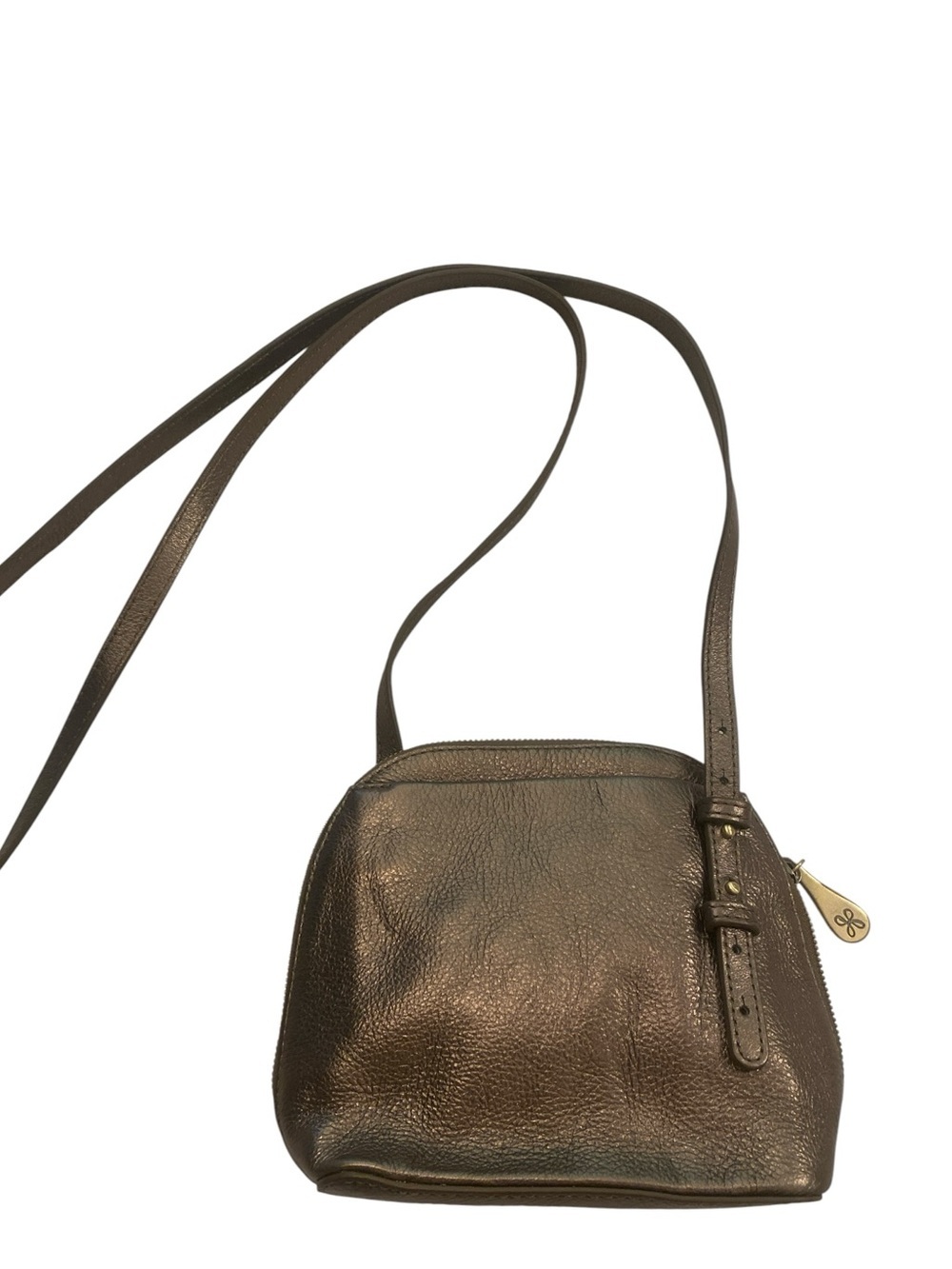 Metallic Gold Leather Crossbody Bag Hobo Nash Small Bag no tassel